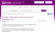 Provider collaboration review: Urgent and emergency care